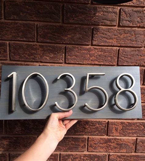 metal house address numbers|modern metal house numbers.